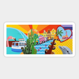 Sunny island, holiday and tropical Caribbean Sticker